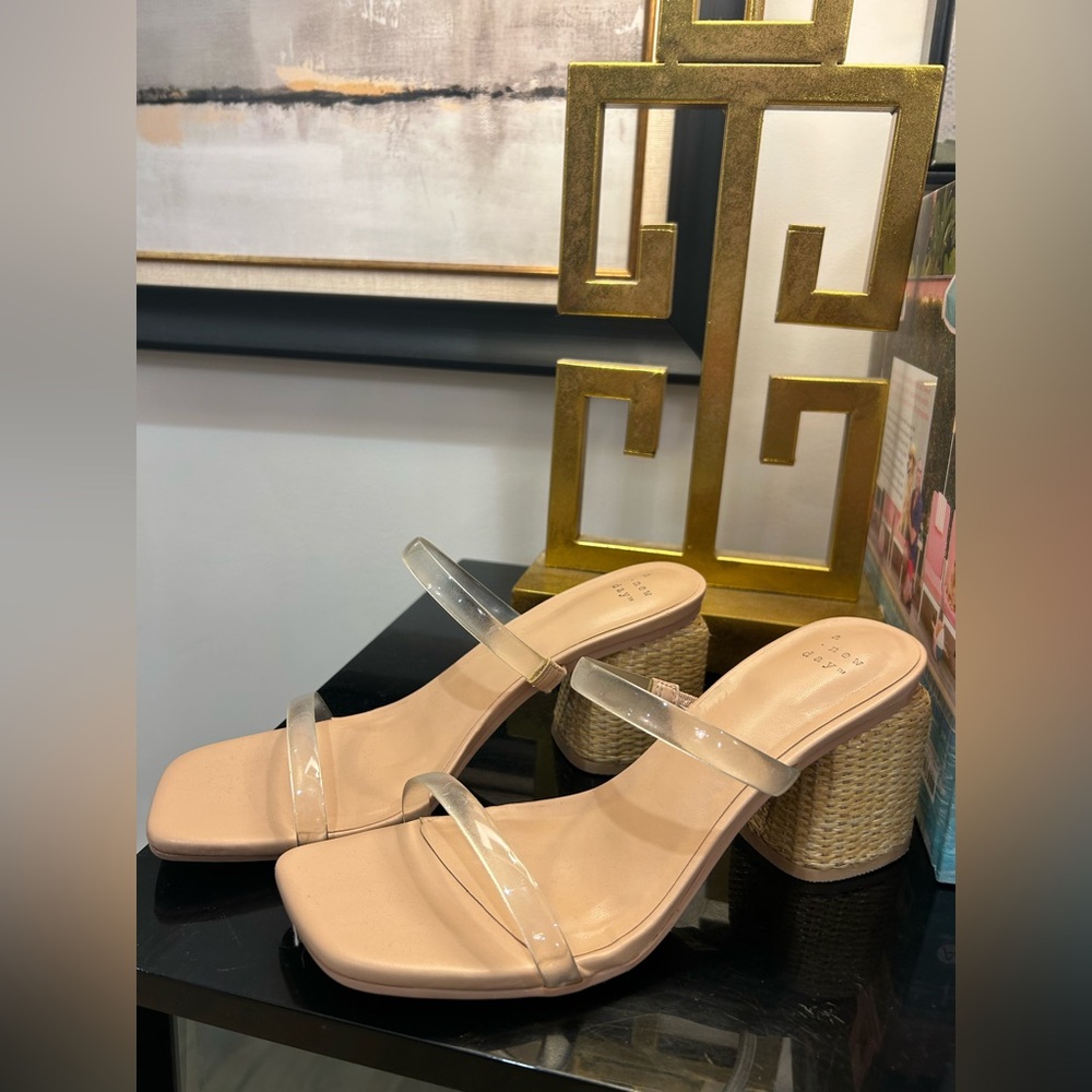 Elegant Clear Strap Block Heel Sandals